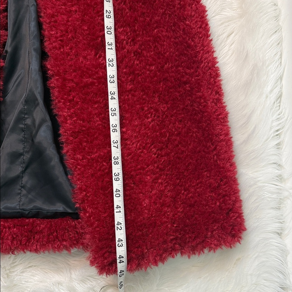 Mango Deep Red Teddy Jacket size XXS NWT - Picture 9 of 9